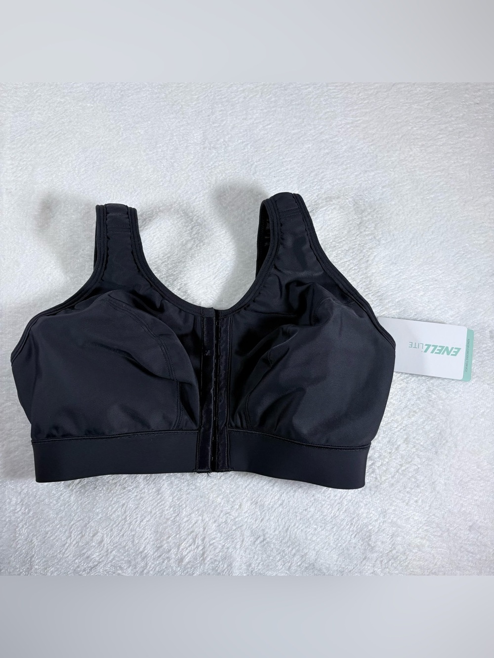 Enell lite Comfort Support Front-Closure Black Sports Bra